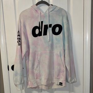 Dro Tie-Dye Hoodie, Cotton candy colored hoodie, w/ front pockets. Size Medium